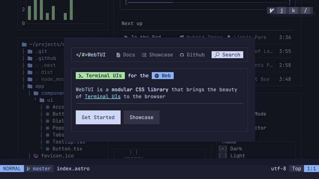 Screenshot of WebTUI