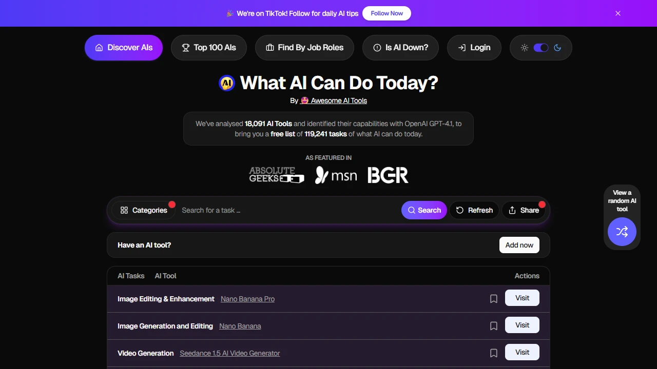 Screenshot of What Can AI Do Today?