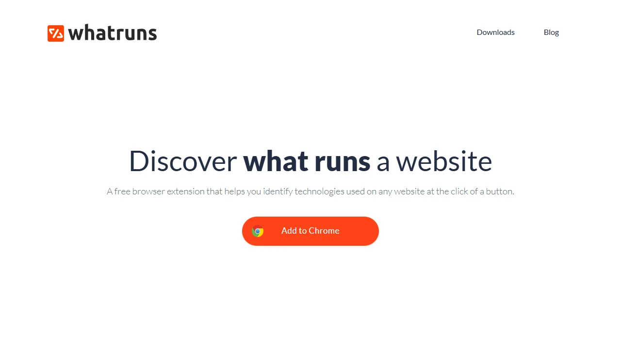 Screenshot of WhatRuns