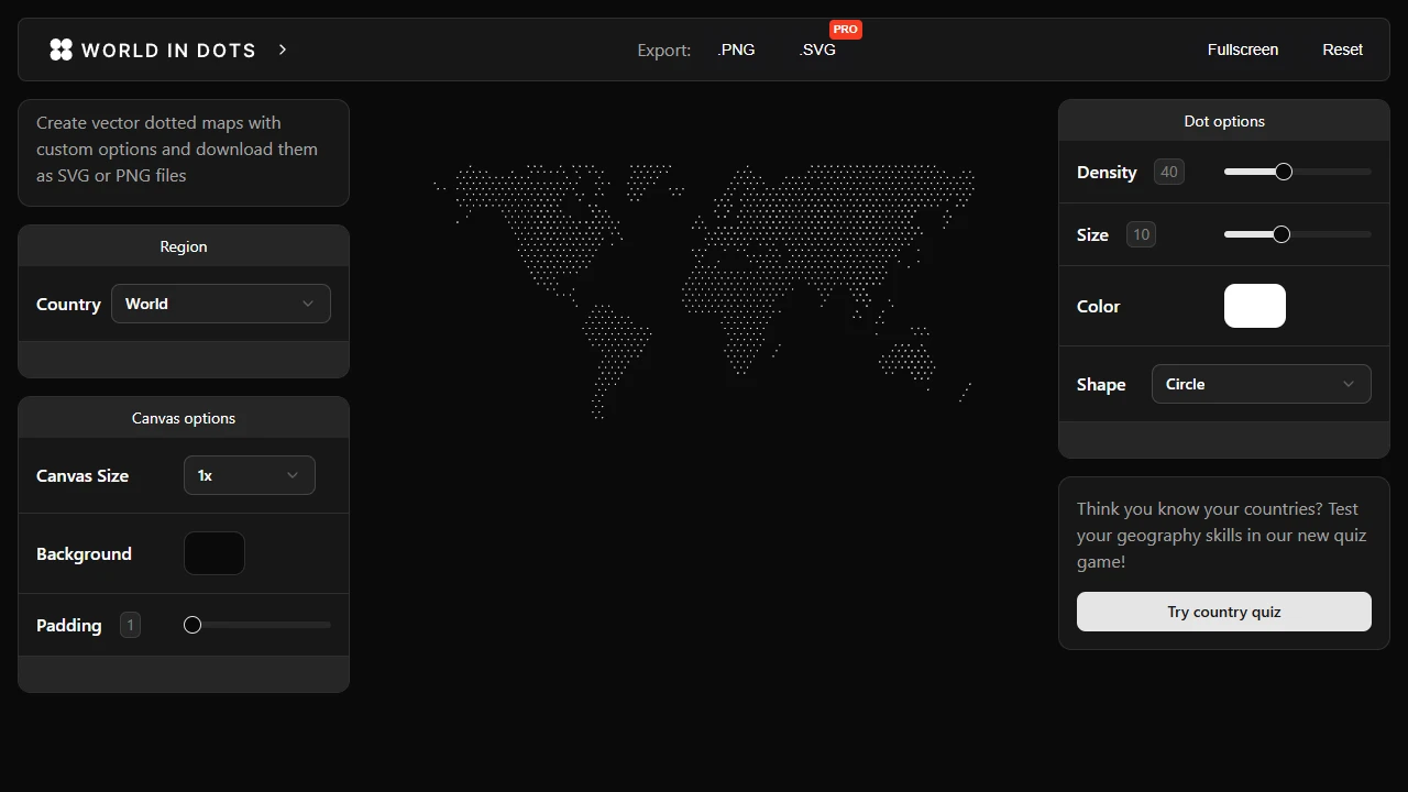 Screenshot of World in Dots