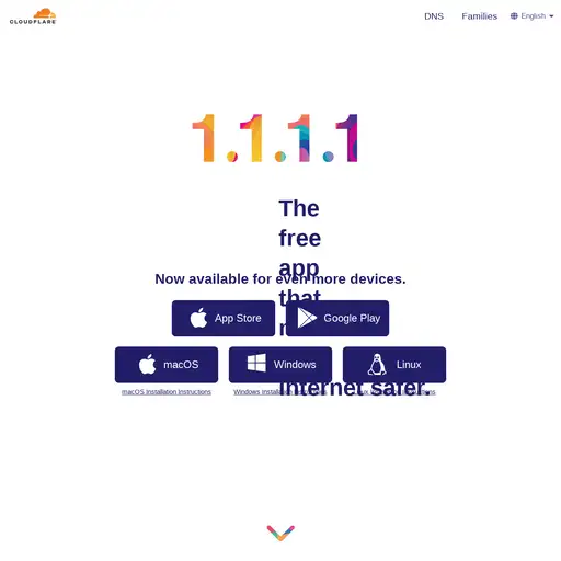 Screenshot of 1.1.1.1 website