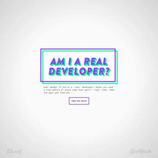 Screenshot of Am I a Real Developer? website