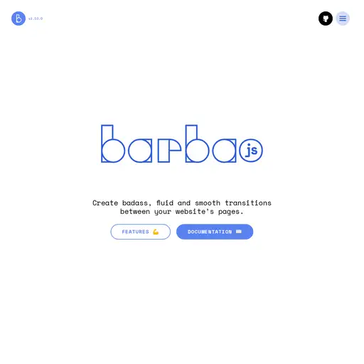 Screenshot of Barba.js website