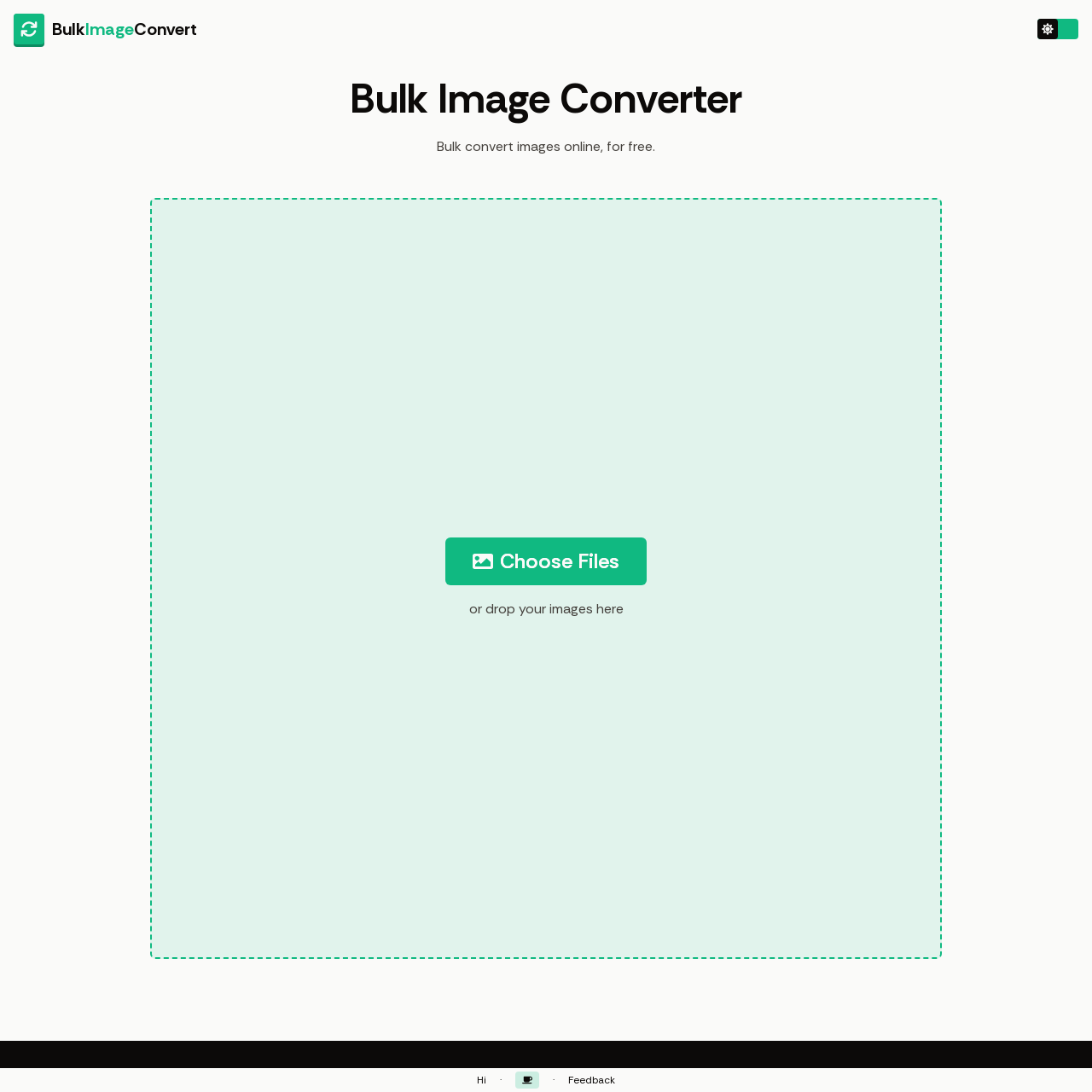 Screenshot of Bulk Image Converter website