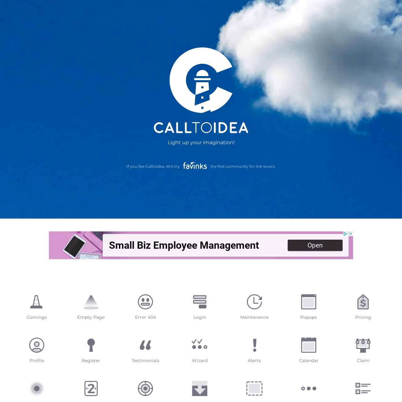 Screenshot of CalltoIdea website