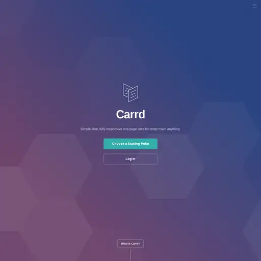 Screenshot of Carrd website