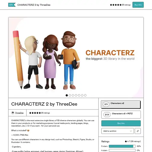 Screenshot of Characterz 2 website