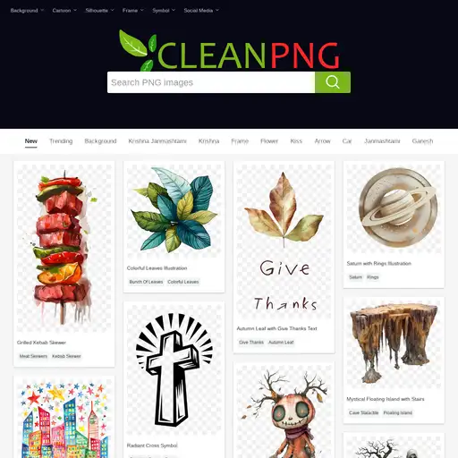 Screenshot of CleanPNG website