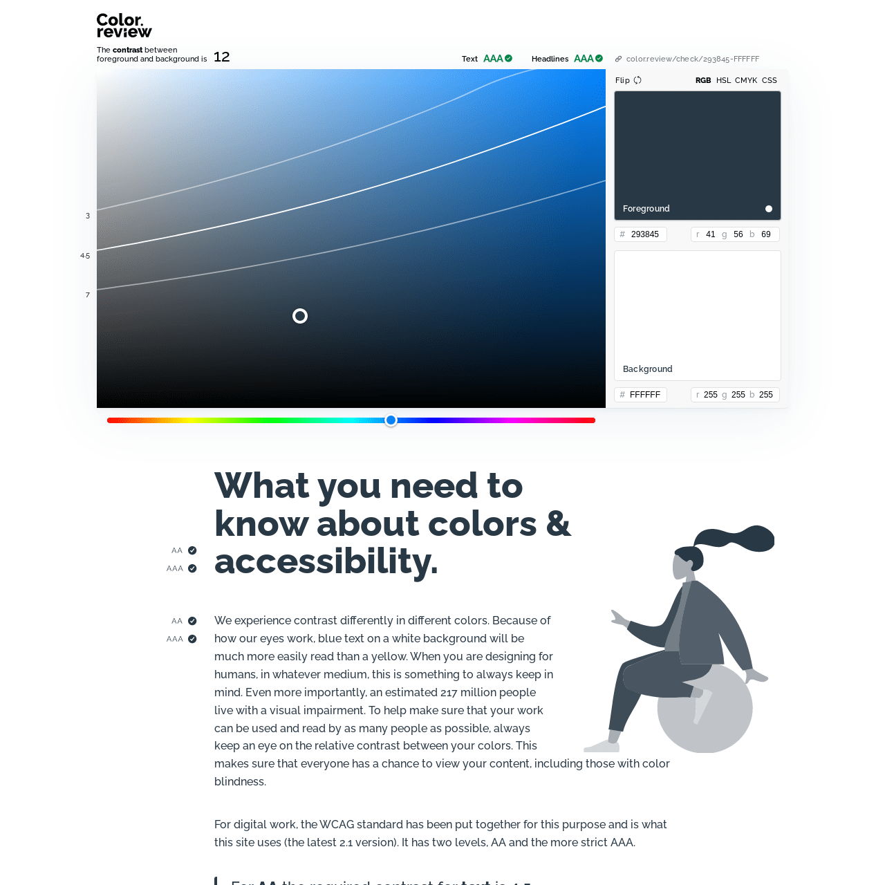 Screenshot of Color Review website