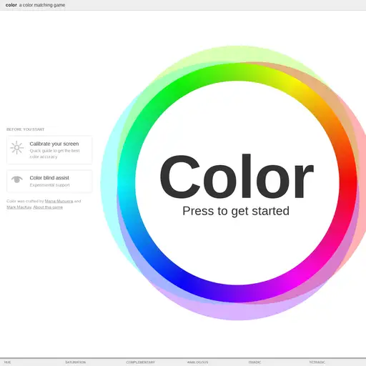 Screenshot of Color website