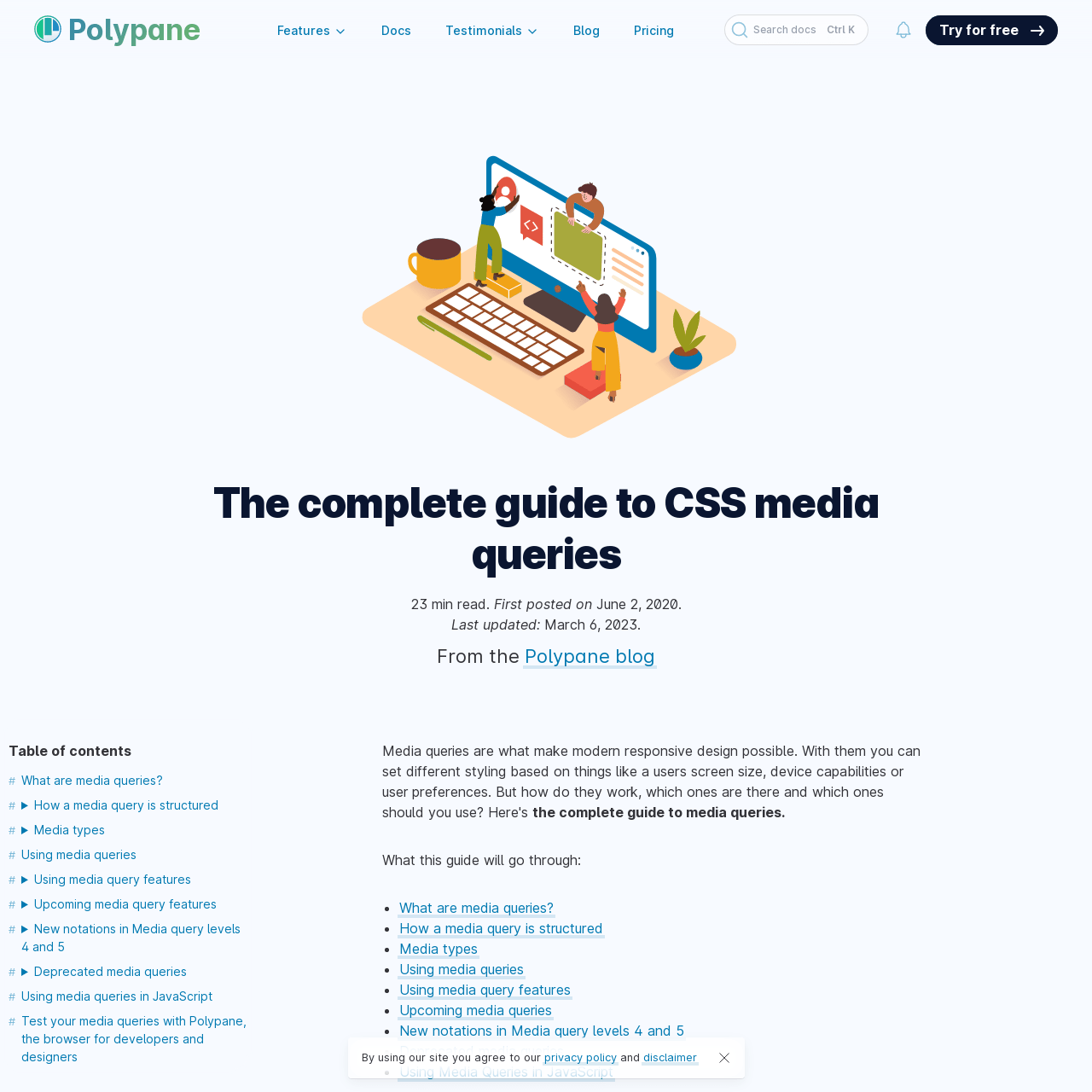 Screenshot of Complete Guide to Media Queries website