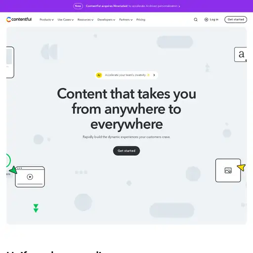 Screenshot of Contentful CMS website