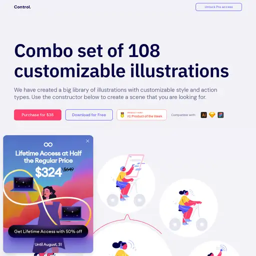 Screenshot of Control Illustrations website