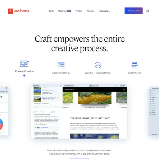 Screenshot of Craft CMS website