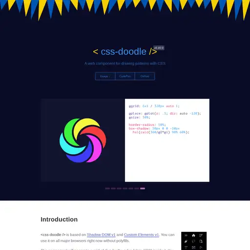 Screenshot of CSS Doodle website