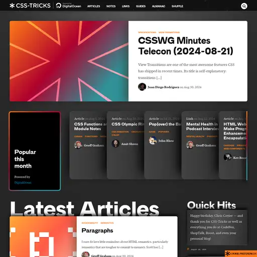 Screenshot of CSS-Tricks website