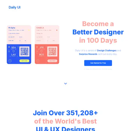 Screenshot of Daily UI website