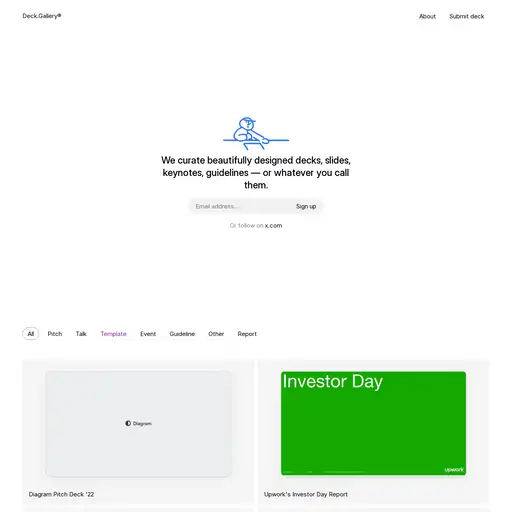 Screenshot of Deck Gallery website