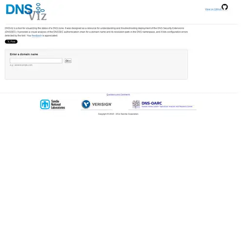 Screenshot of DNSViz website