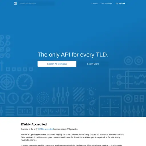 Screenshot of Domainr website