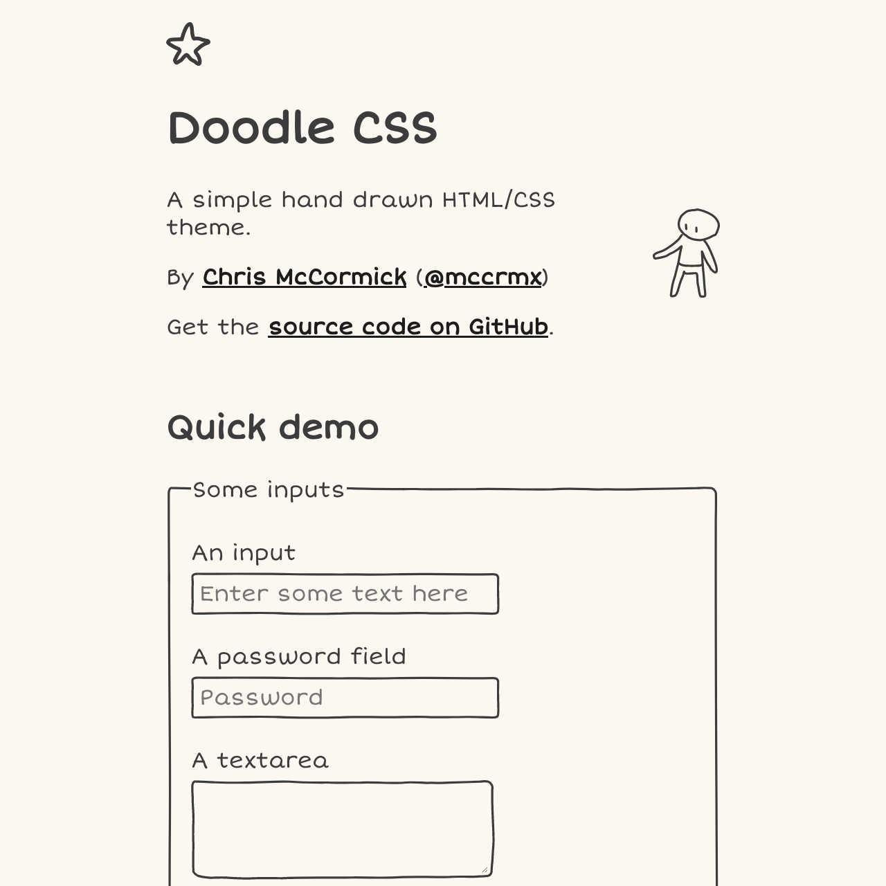 Screenshot of DoodleCSS website