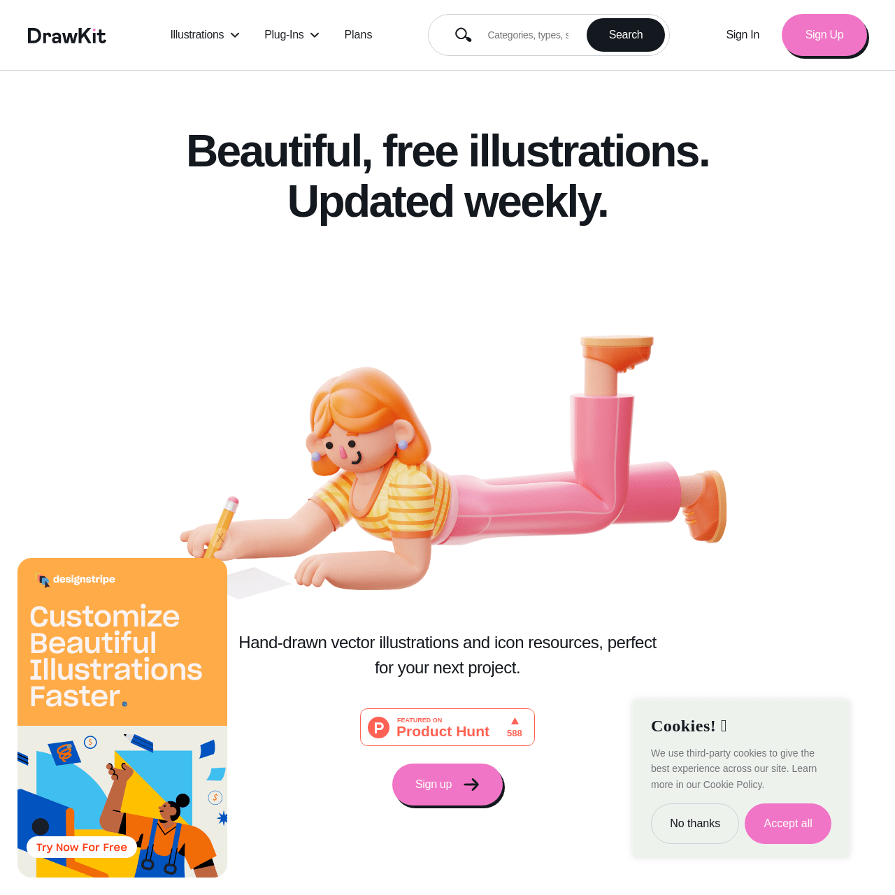 Screenshot of DrawKit website