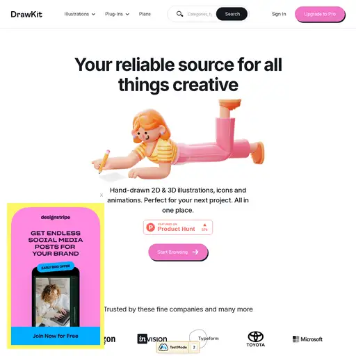 Screenshot of DrawKit website