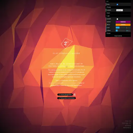 Screenshot of Flat Surface Shader website