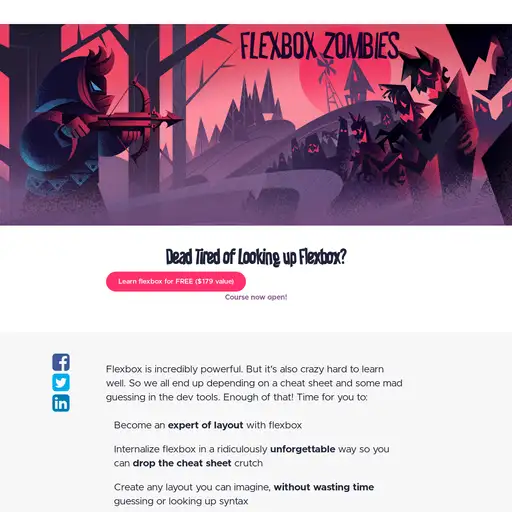 Screenshot of Flexbox Zombies website