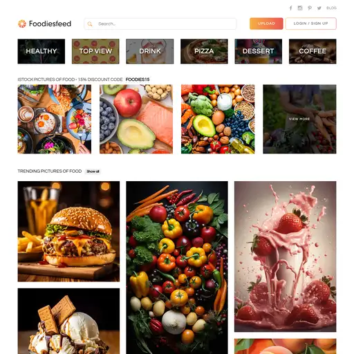 Screenshot of Foodiesfeed website