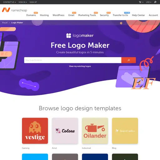 Screenshot of Free Logo Maker website