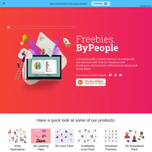 Screenshot of Freebies By People website