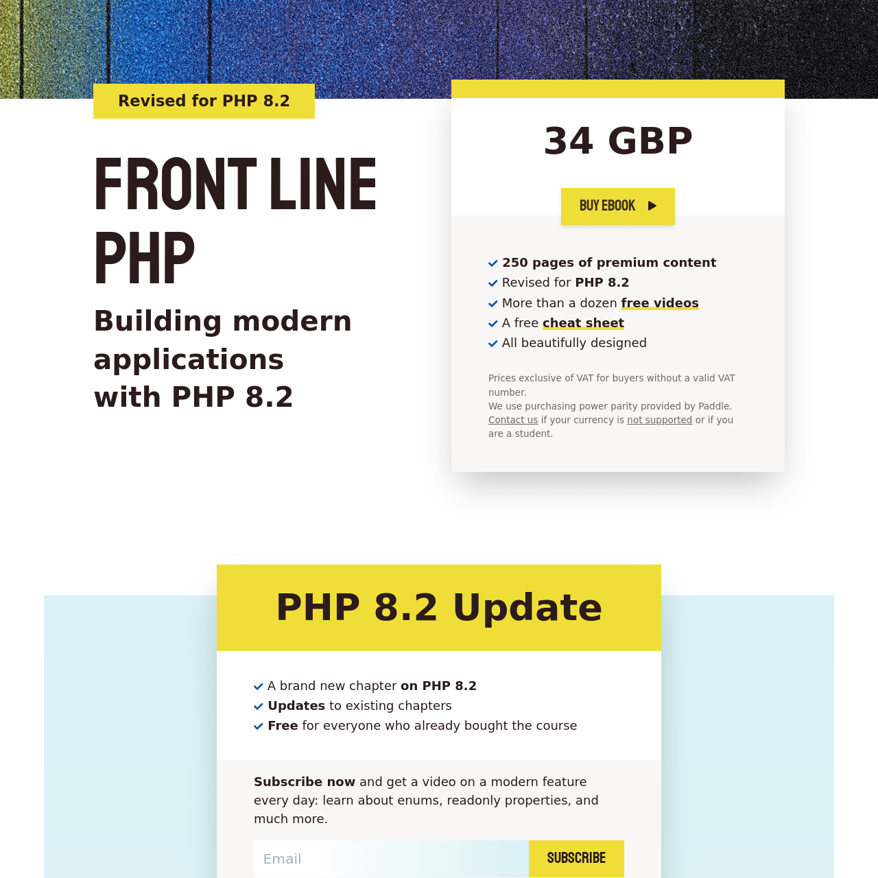 Screenshot of Front-line PHP website