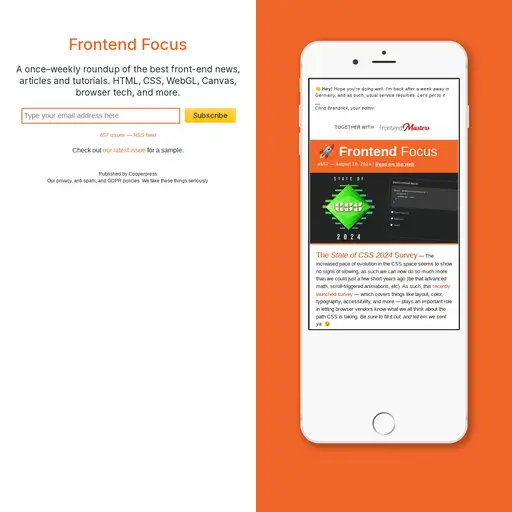 Screenshot of Frontend Focus website