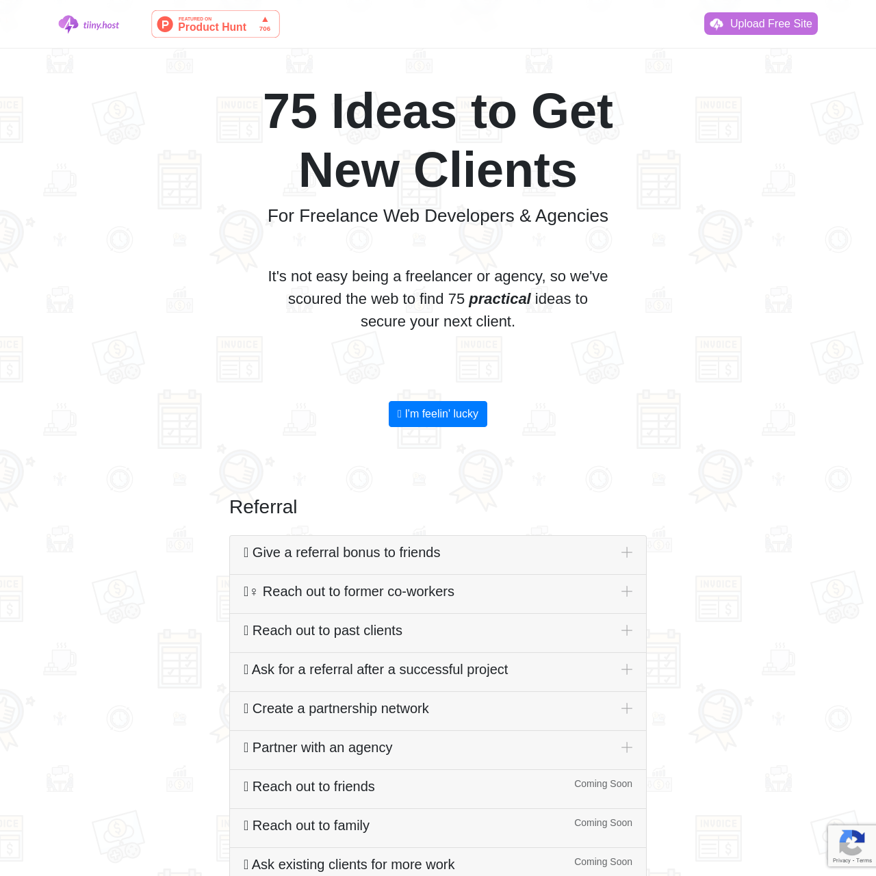 Screenshot of Get More Clients website