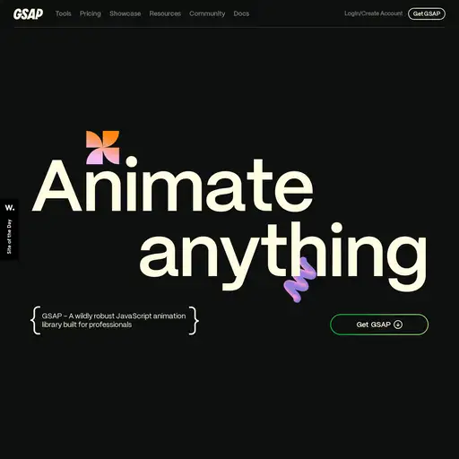 Screenshot of GreenSock Animation Platform website