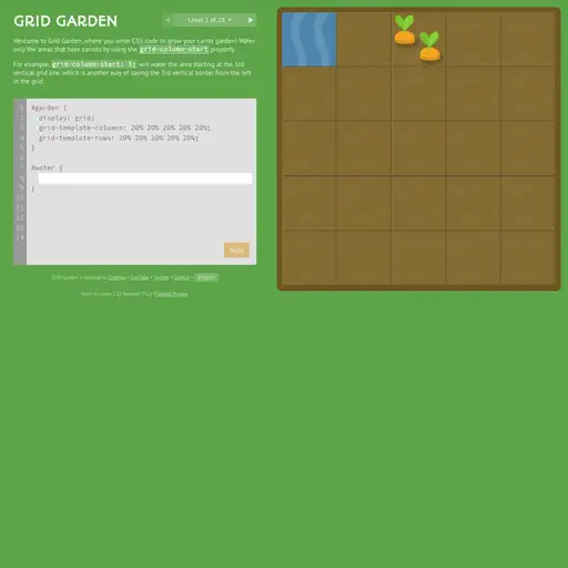 Screenshot of Grid Garden website