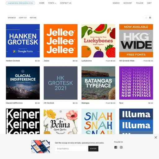 Screenshot of Hanken Design Co. website