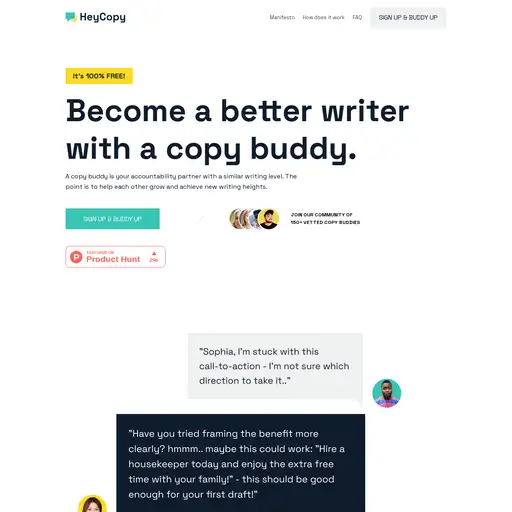 Screenshot of HeyCopy website