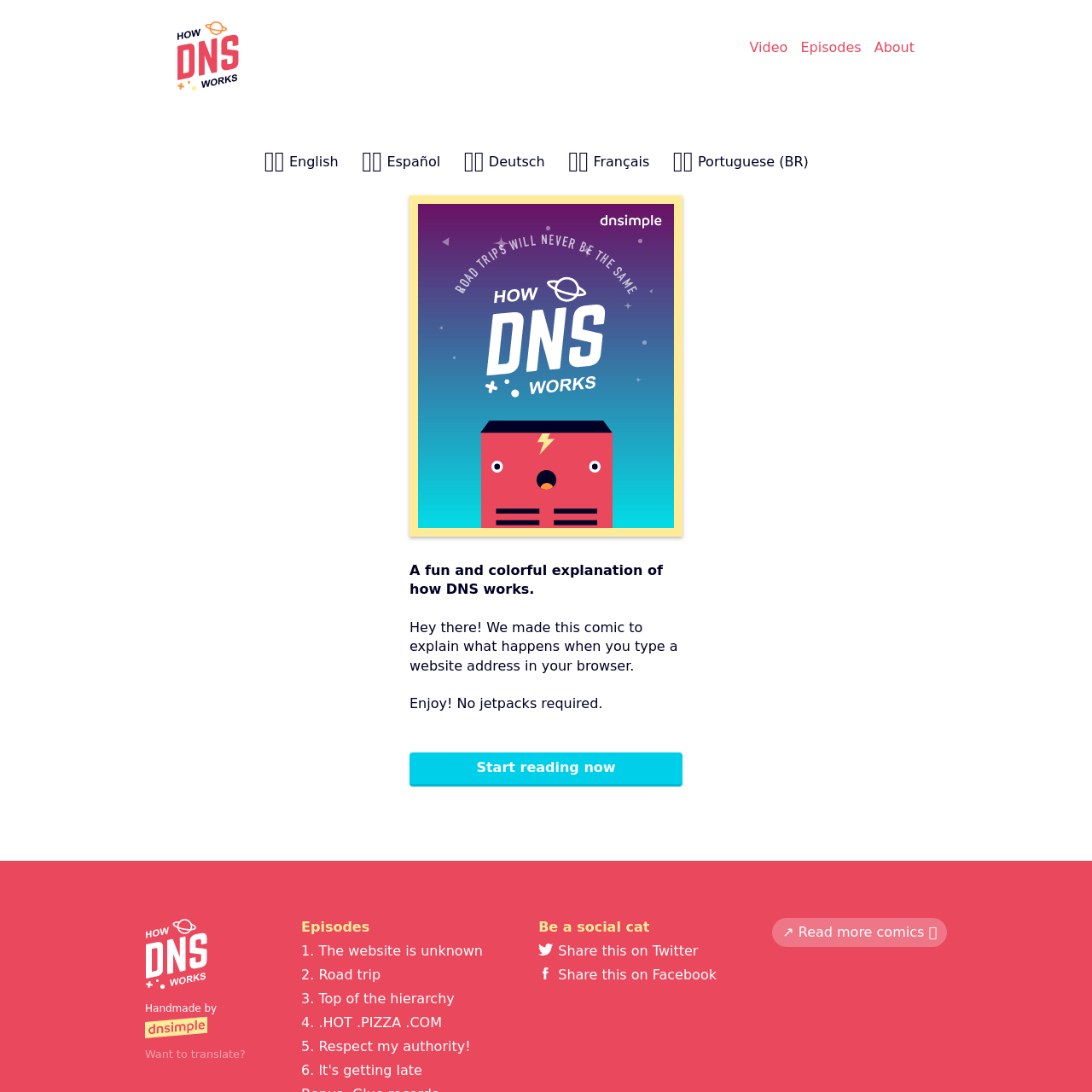 Screenshot of How DNS works website