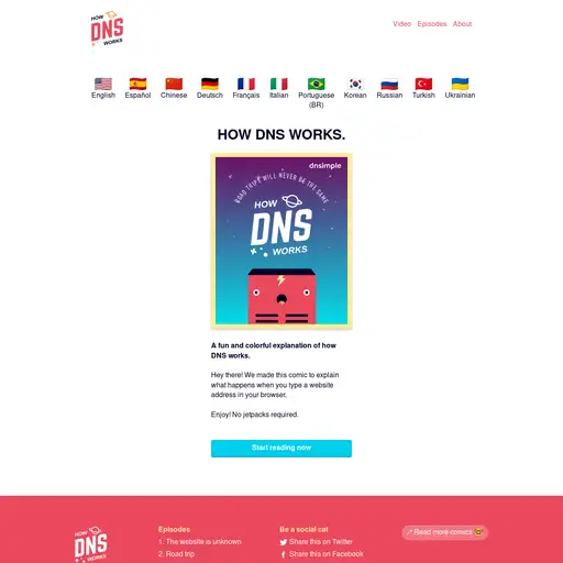 Screenshot of How DNS works website