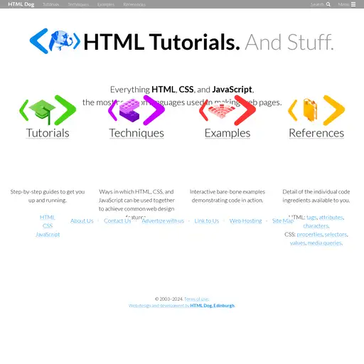 Screenshot of HTML Dog website