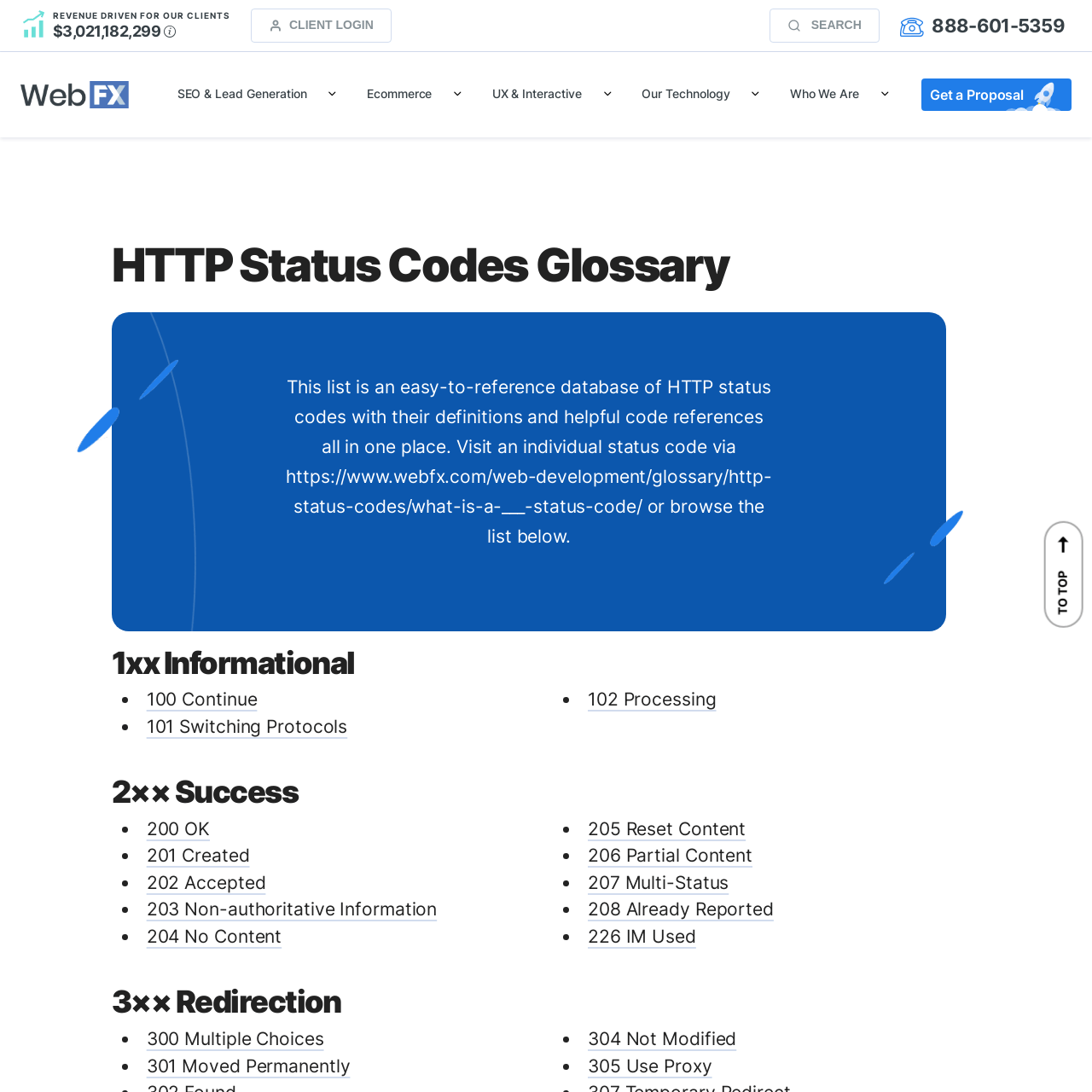 Screenshot of HTTP Status Codes website