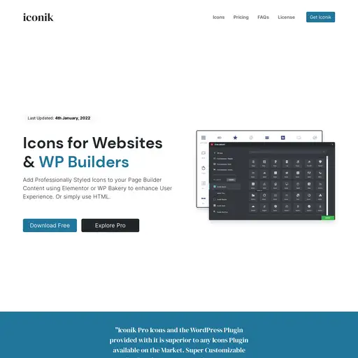 Screenshot of Iconik website