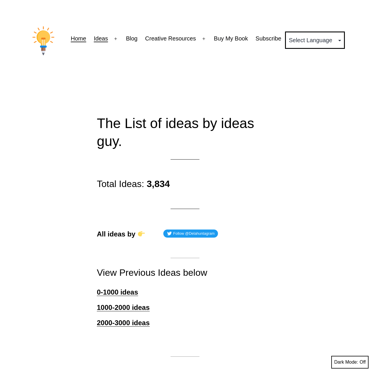 Screenshot of Ideas Grab website