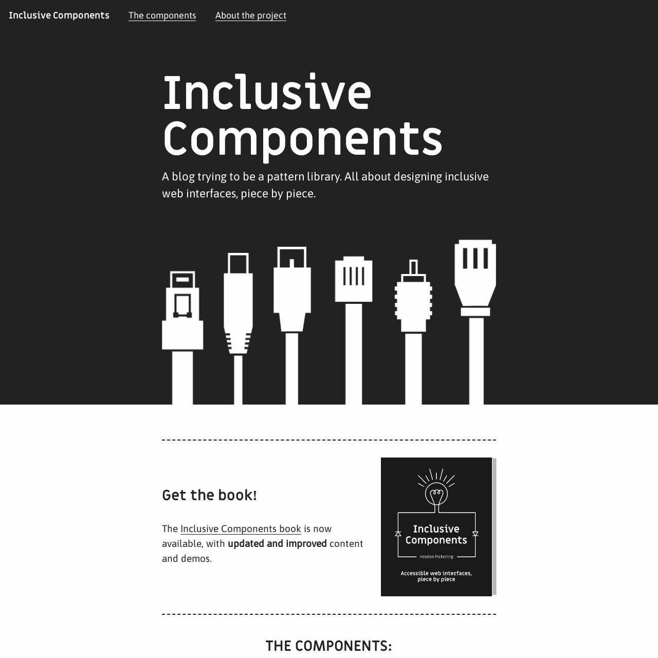 Screenshot of Inclusive Components website
