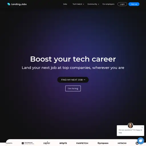 Screenshot of Landing.jobs website