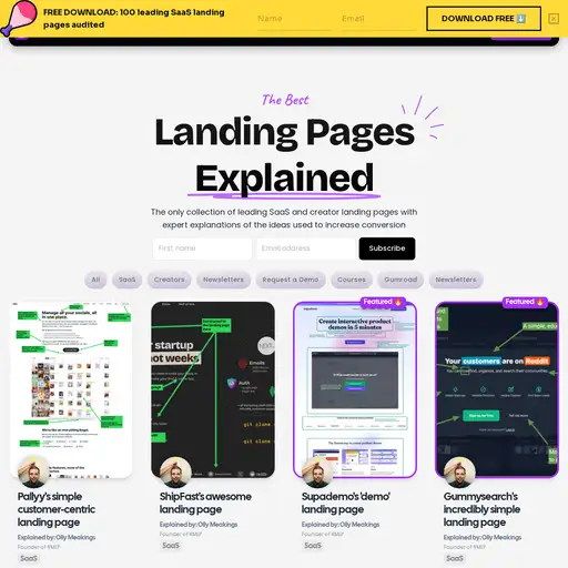 Screenshot of Landing Pages Explained website