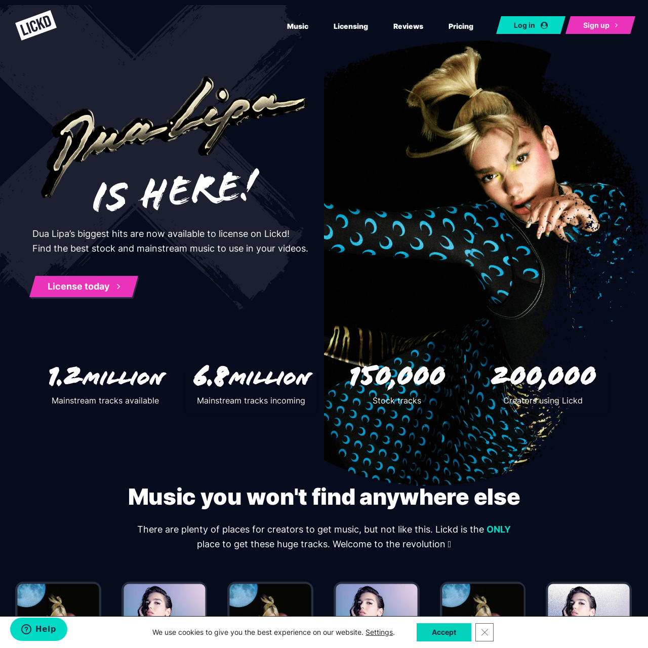 Screenshot of Lickd website