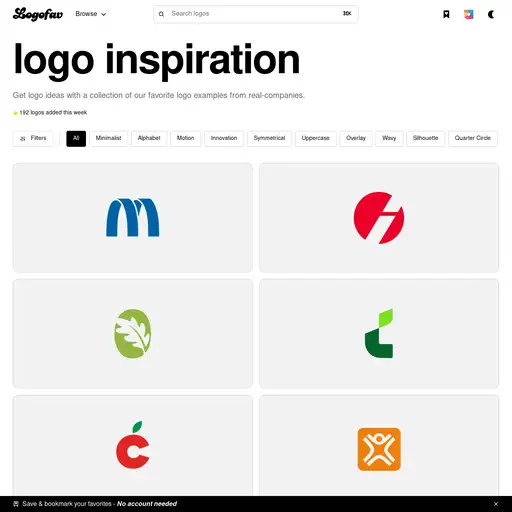 Screenshot of Logofav website